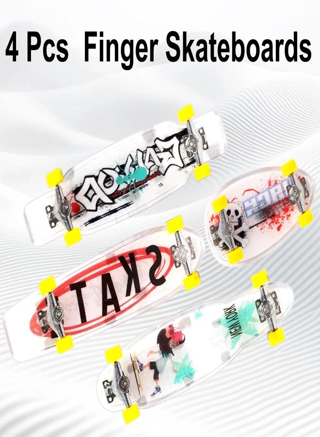 ACEGENIU 4 Pack Finger Skateboards, Mini Fingerboards with Box and Replacement Accessories, Finger Toys Gifts - Image 4